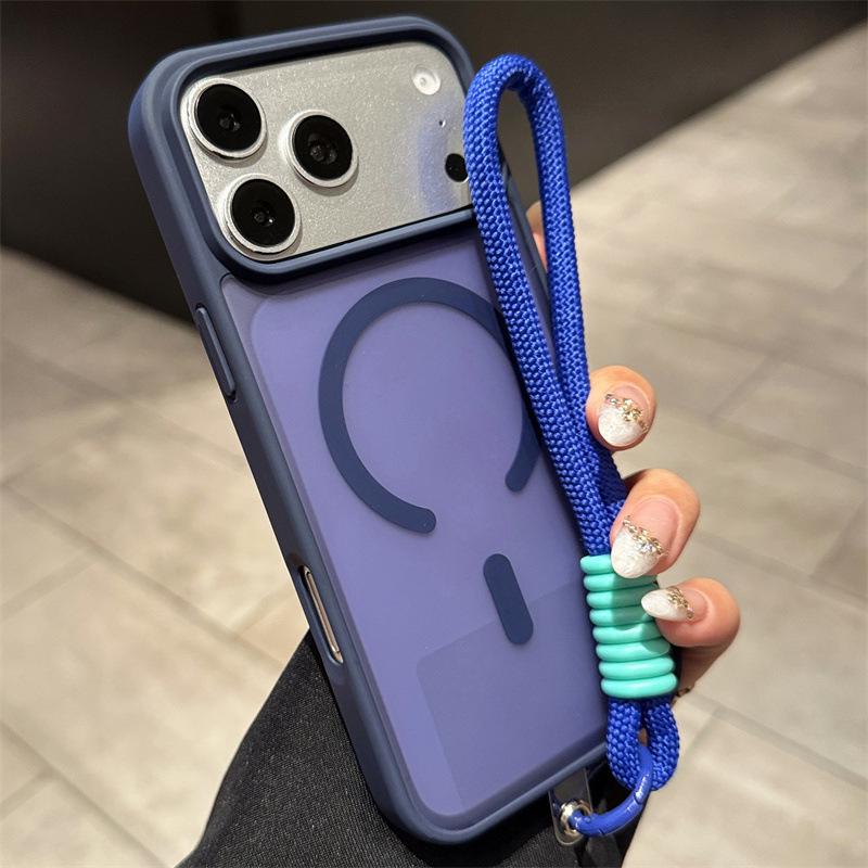 Frosted Magnetic iPhone 17 Pro Case with Lanyard, Compatible with iPhone 11/12/16/17 iPhone 13 Pro