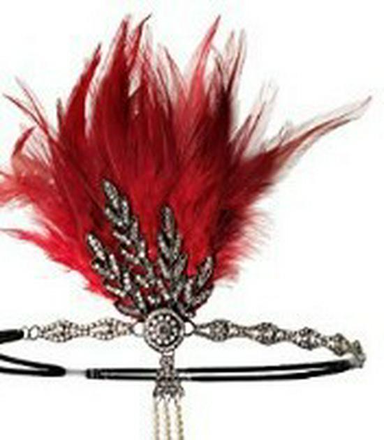 1920s Feather Headband with Rhinestones: Bachelorette Party & Masquerade Accessory
