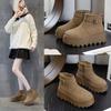 Automne et hiver nouvelles bottes de neige talon compensé chaussures montantes mates chaussures pour femmes plateforme décontractées chaussures en coton polyvalentes étudiants