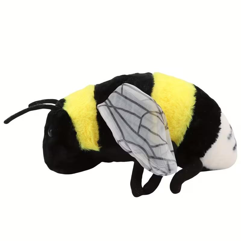 2 Sizes Cute Bee Plush Toy Honeybee Plush Toy Soft Furry Bee Stuffed Animal Decor Holiday Gifts For Youngsters Insect Plushies