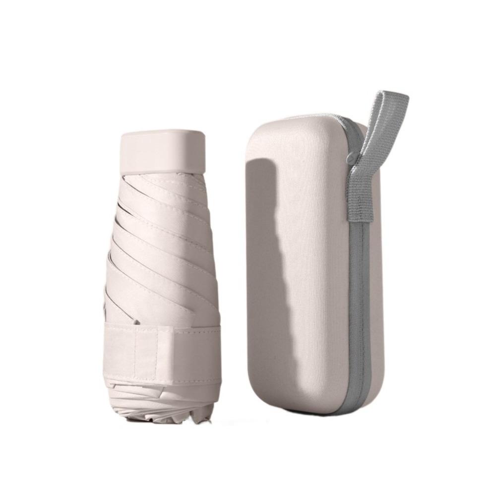 Mini Kapsel Sammenleggbar Paraply 6-Fold Lomme Parasoll Lett Solskjerm Utendørsaktiviteter