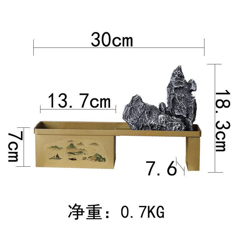 Simple And Creative Rectangular Wrought Iron Flower Pot Desktop Retro Zen Fortune Tree Wenzhu Flower Ware