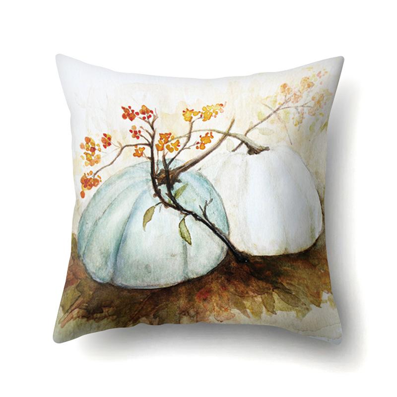 Thanksgiving Pillowcase Blessing Maple Leaf Pumpkin Sofa Cushion Cover Office Home Living Room Pillowcase