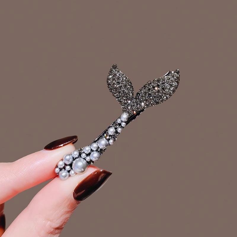 Fashionable Hair Clips for Woman Fine Rhinestone Grains Metal Spring Alligator Clip Woman Hair Accessories