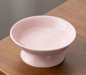 Refreshment plate, ceramic fruit plate, small living room household snack snack plate, high-footed fruit tray, nut plate.