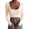 Spring And Autumn New Women'S Versatile Long Sleeve Daily Business Commuter Elegant Comfort Sexy Bottom Shirt Top