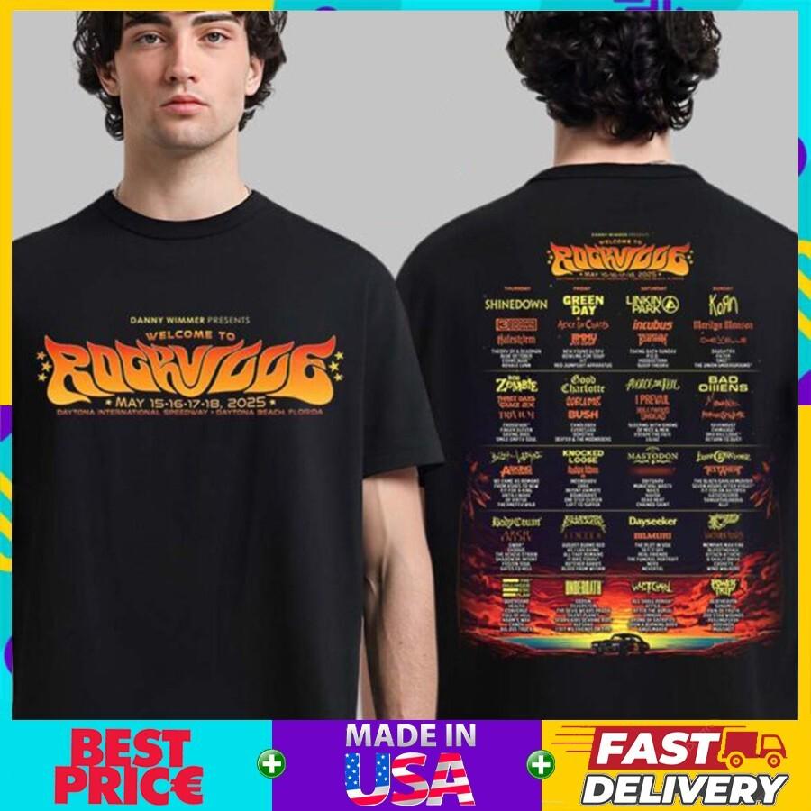 Welcome To Rockville 2026 Daytona Beach FL May 15-18 Two Sided Unisex T-Shirt M