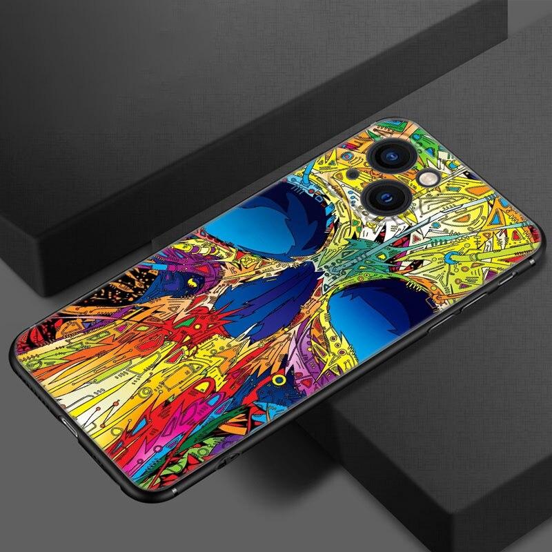 Psychedelic Trippy Kunst Telefon Fall Für Apple iPhone 13 12 Mini 11 Pro XS Max XR X 8 7 6S 6 Plus SE 2022 2020 5S 5 Schwarze Abdeckung