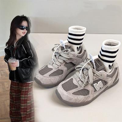 Children's Retro Forrest Gump Shoes 2025 Spring and Summer New Boys' Breathable Net Shoes Girls' Soft-soled Versatile Casual Moral Training Shoes