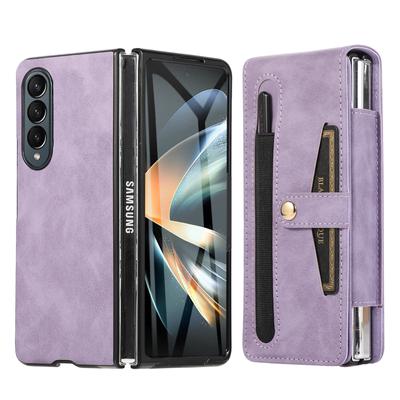 Full Body Leather Phone Case for Samsung Galaxy Z Fold5 Fold4 Fold 4 3 Fold2 Fold3 Fold 5 2 Card Slot S Pen Wallet Bag Cover