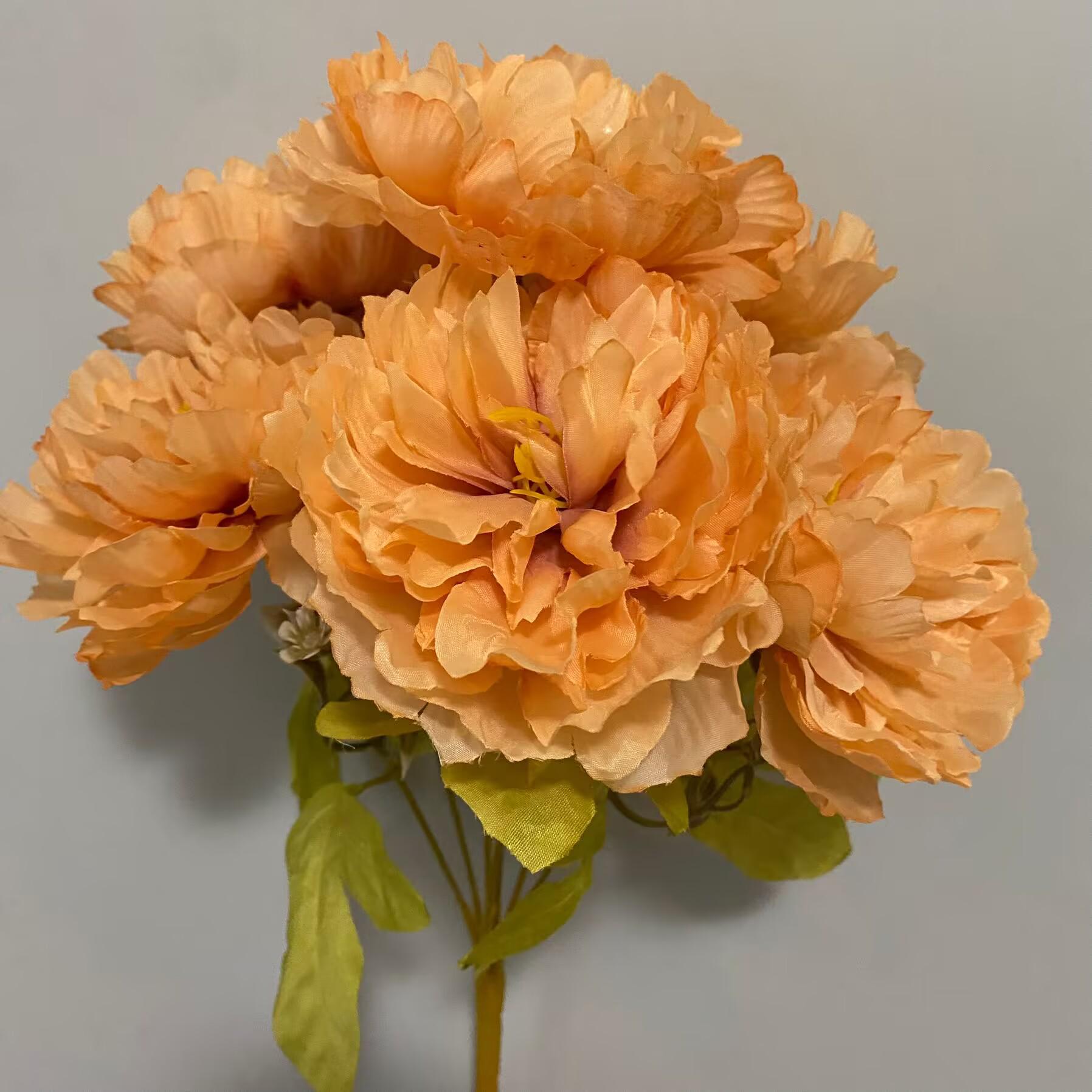 7-Head Peony Artificial Flower Bouquet for Weddings, Home Décor, and Photography