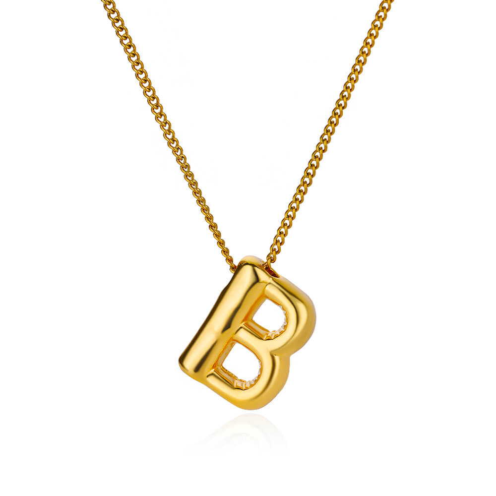 Initial Letter Necklaces For Women Gold Color Stainless Steel A-Z Letter Chunky Necklace Wedding  Christmas Party Jewelry Gift