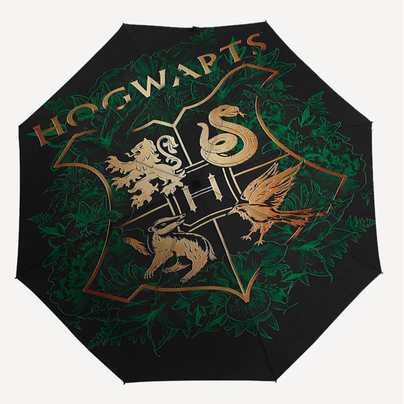 1 ks Deštník s erbem Bradavic - 8 žeber vyztužený, automatické otevírání, lehký a odolný, roztomilý módní doplněk pro venkovní použití, D2702