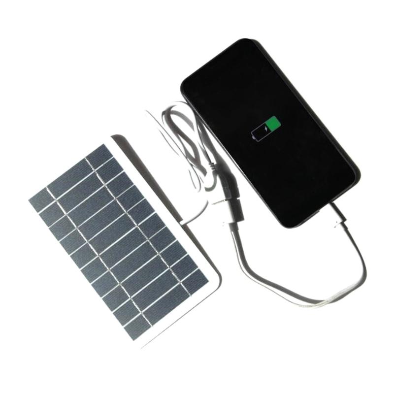 Outdoor Phone Battery Power Bank 2W Flexible Solar Panel with USB Port Camping Charging Battery for Mobilephone