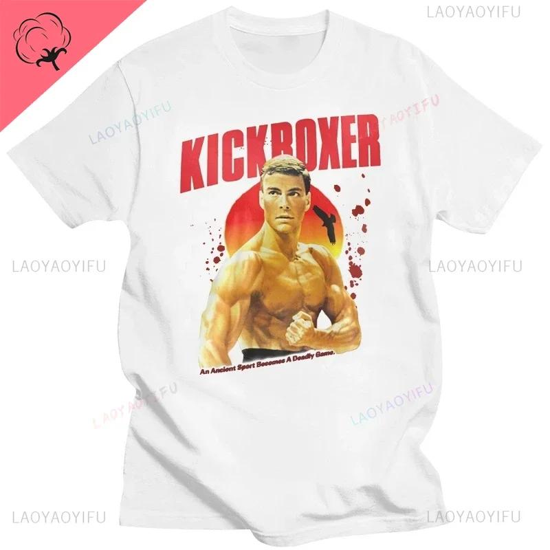 Vintage Cult Jean Claude Van Damme Kickboxer Movie Print T Shirt Woman Male Harajuku Classic O-neck Streetwear cotton