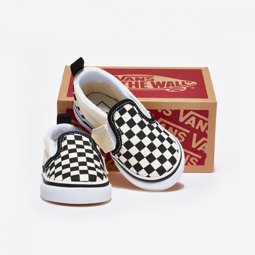 Vans Slip On Velcro   Checkerboard Black White Vn0a34885gx   Checkerboard  Black Whte