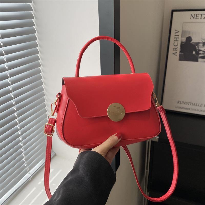 This year's popular bag women's 2024 new fashion texture casual shoulder bag autumn solid color messenger small square bag