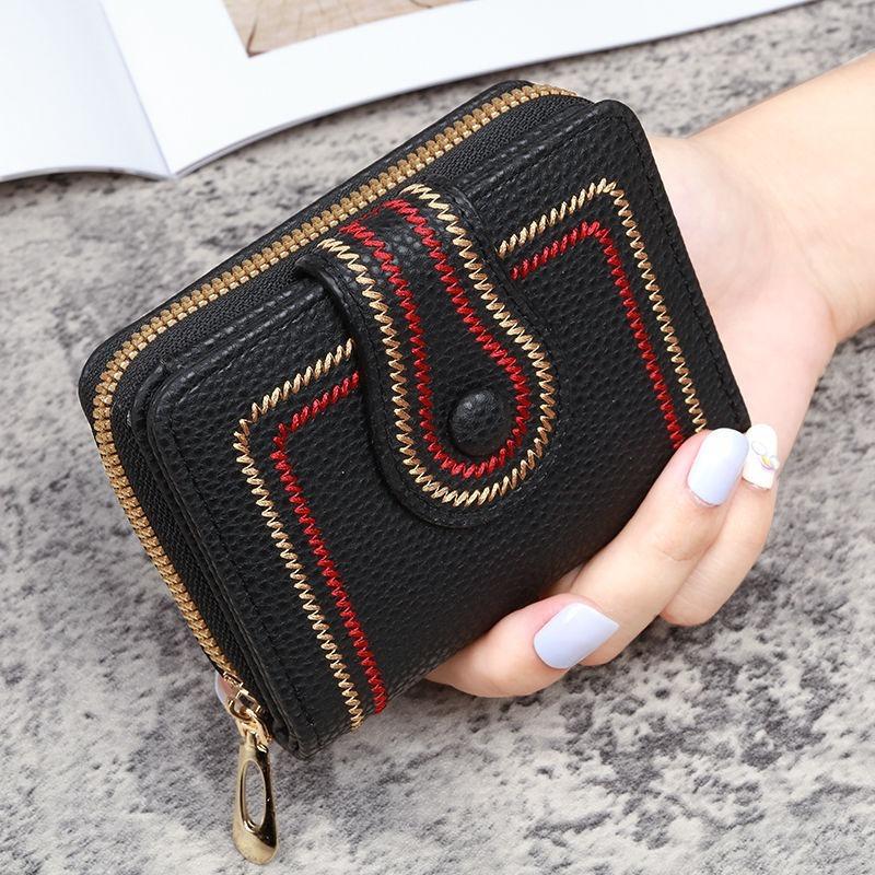 New Retro Minimalist Wallet for Women Multi-Card Zipper Buckle Fashion Coin Wallet Multi-functional Short Wallet Zero Wallet