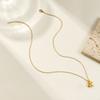 Doreen Box Gold Plated Heart Letter  Pendant  Necklace 304 Stainless Steel Chain Necklace For Women, Stylish Gift 45cm+ 5cm,1PC