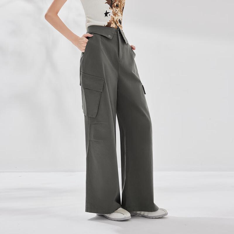 IEF 2025 Summer Korean Style Wide-Leg Cargo Pants