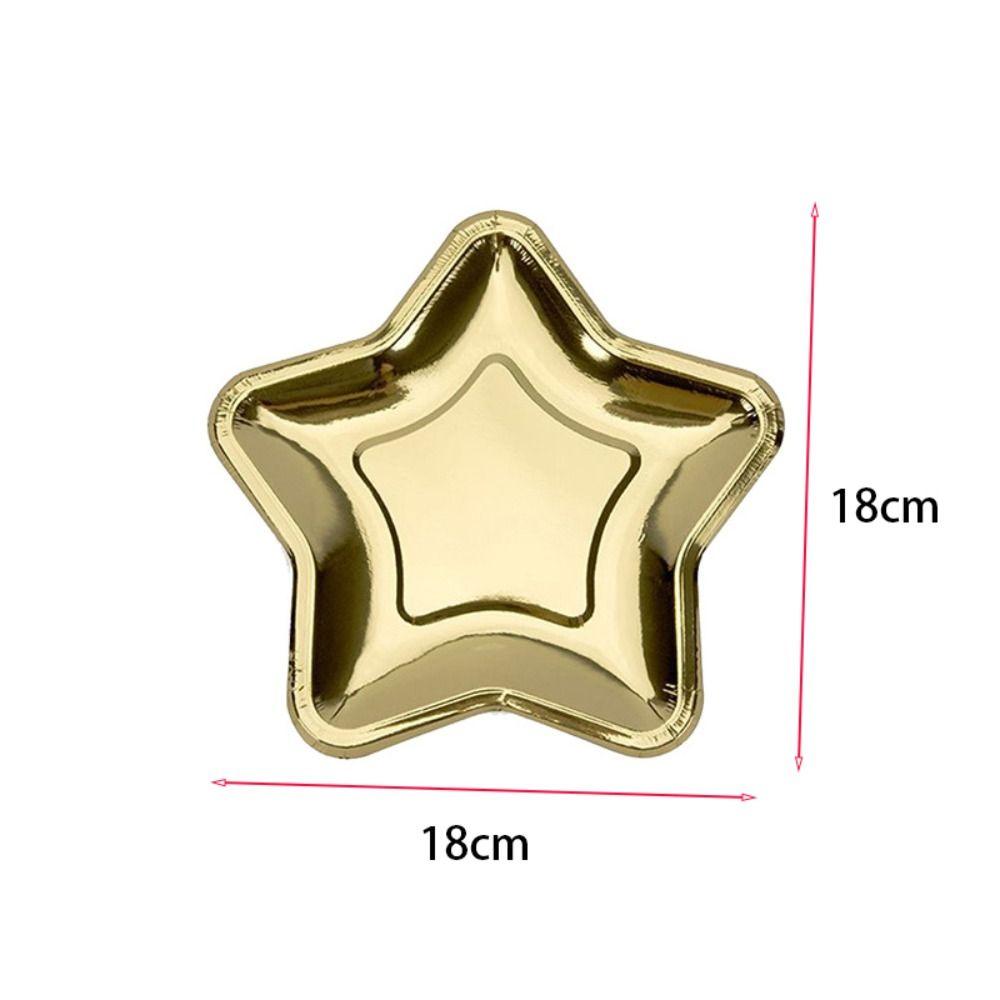 10pcs Disposable Christmas Plate Paper Plate Golden Silver Cake Tray Dinner Plate  Party Supplies