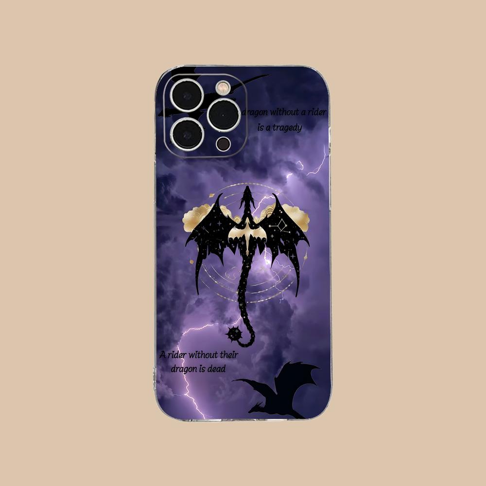 Anime Fourth Wing Phone Case for iPhone 16 15 14 13 12 11 X XR XS 8 6 Pro Max Plus Mini Clear Colour Printing Smartphone Cover
