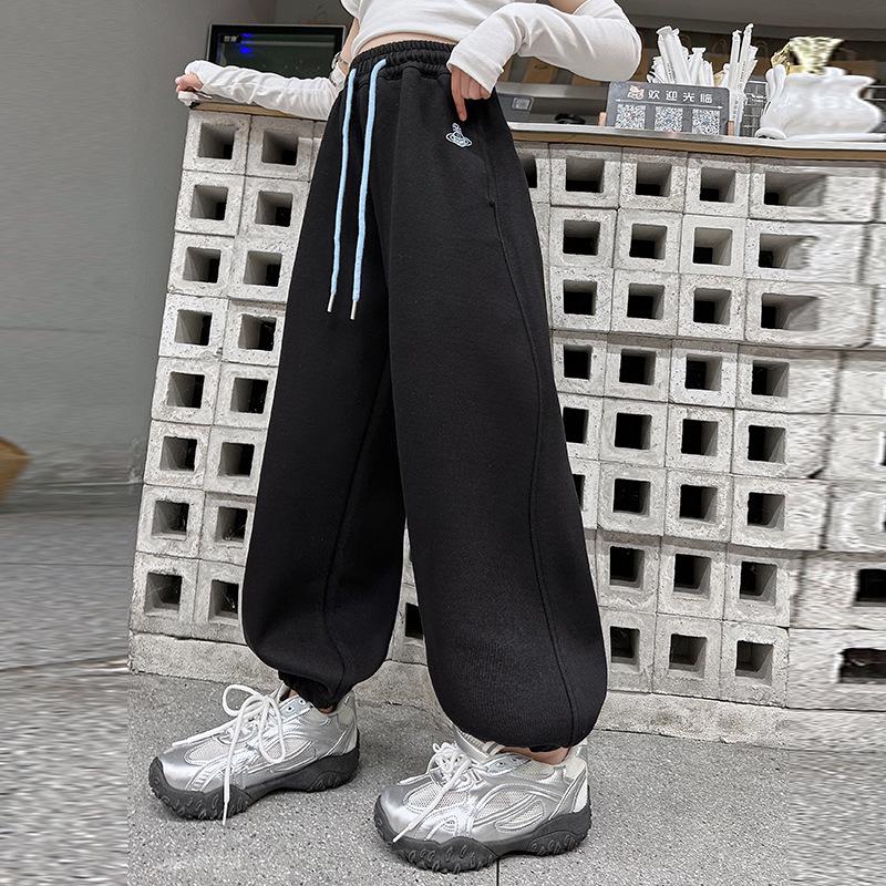 

Спортивные повседневные брюки для девочек на весну и осень 2025 года - Модные детские спортивные штаны 150 cm