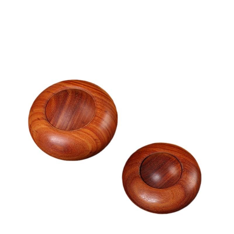 Red Sandalwood Handcrafted Health Ball Massager - Elderly Gift, Large Rosewood Flying Saucer Design