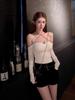 TZ7169 White One-Shoulder Long-Sleeve Slim-Fit Sexy Top for Women - Autumn/Winter Style