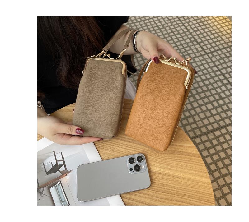 2025 Versatile Stylish Cowhide Crossbody Phone Bag – Fashionable Work Essential