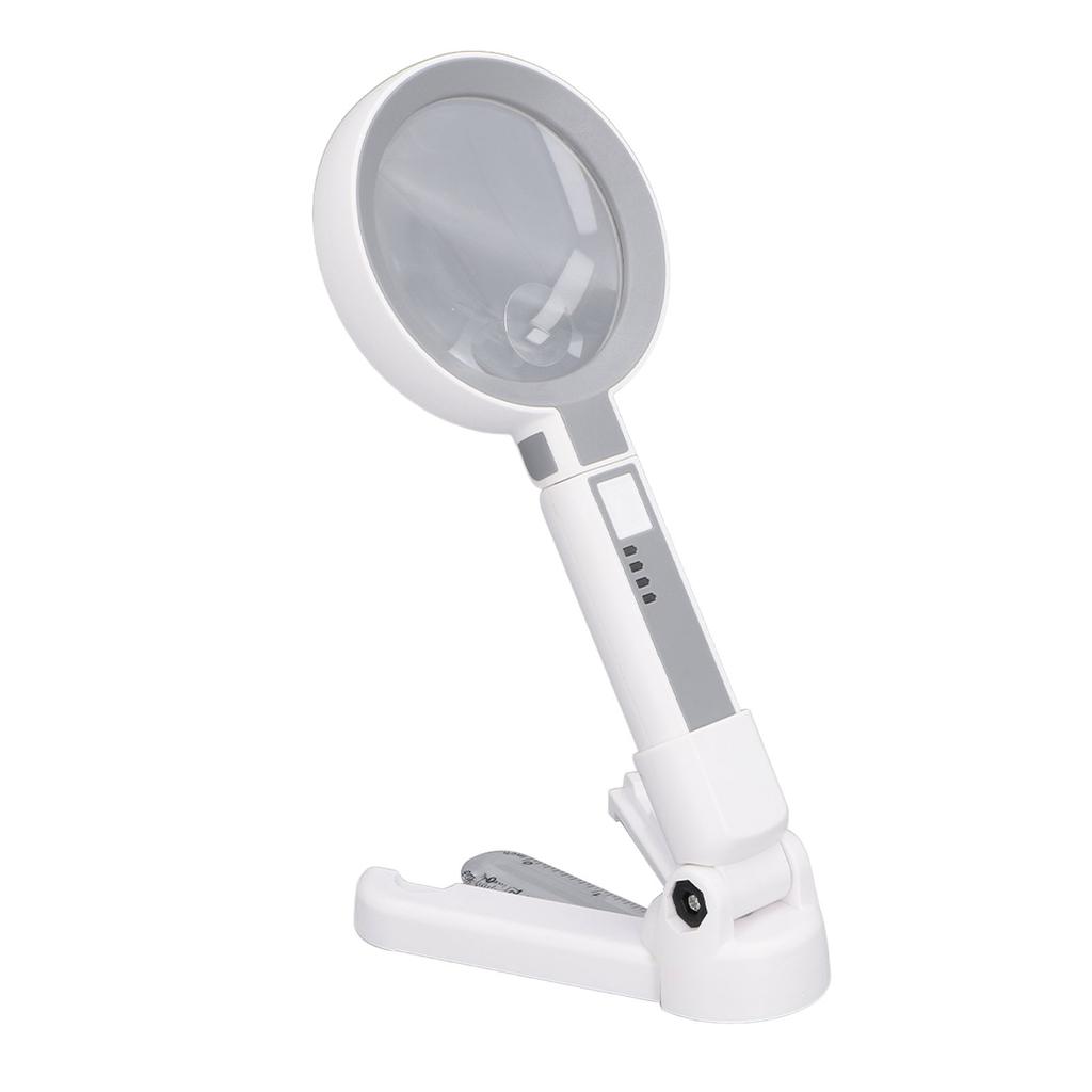 Magnifying Glass 5X 11X 18 LED Rechargeable 3 Brightness Levels Handheld Magnifier with Scale Folding Stand