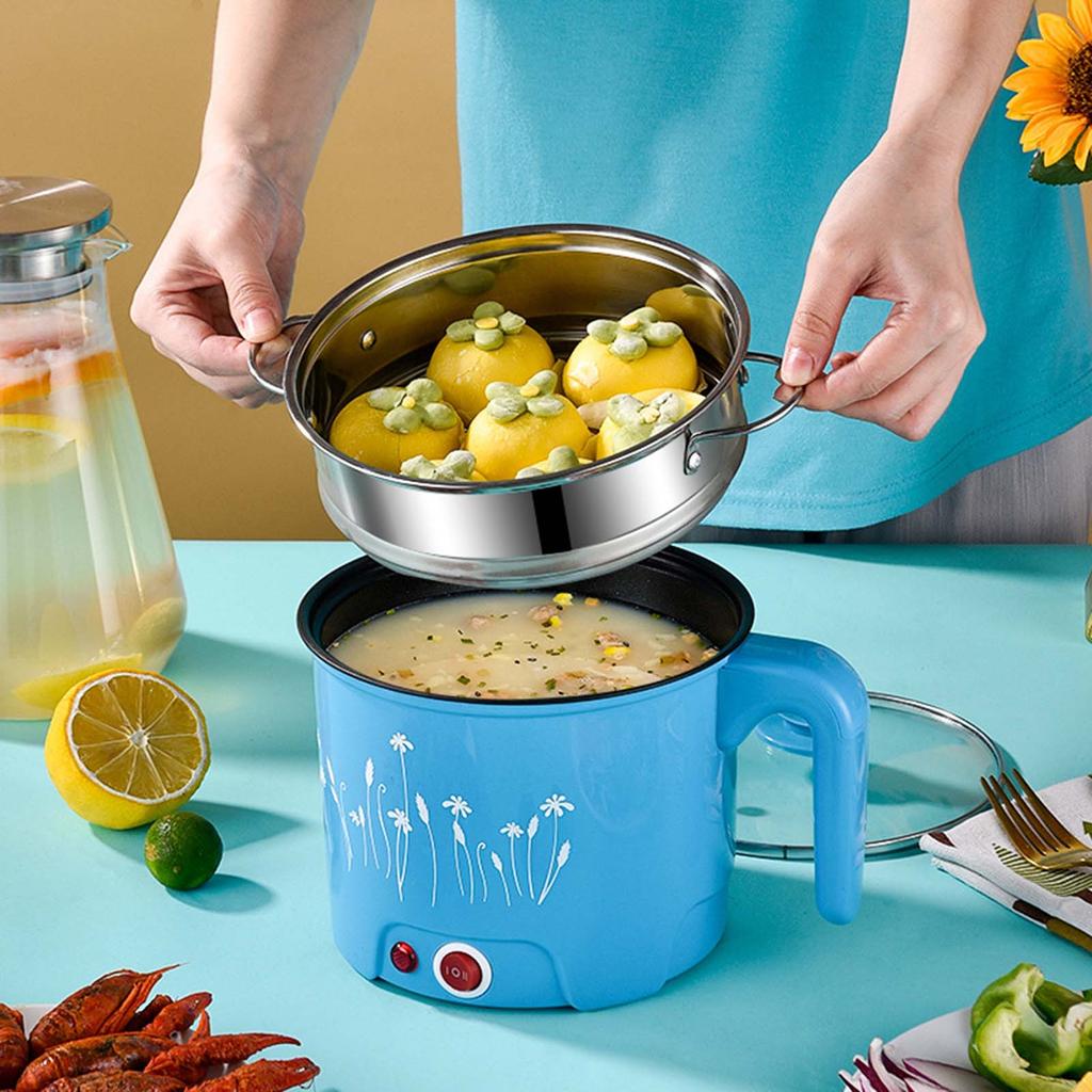 Pentole elettriche per uso domestico, portatili, multiuso, mini cuoci-ramen, mini pentola per cuoci-ramen, mini pentola per Shabu Shabu, ravioli, uova di Ramen fritte