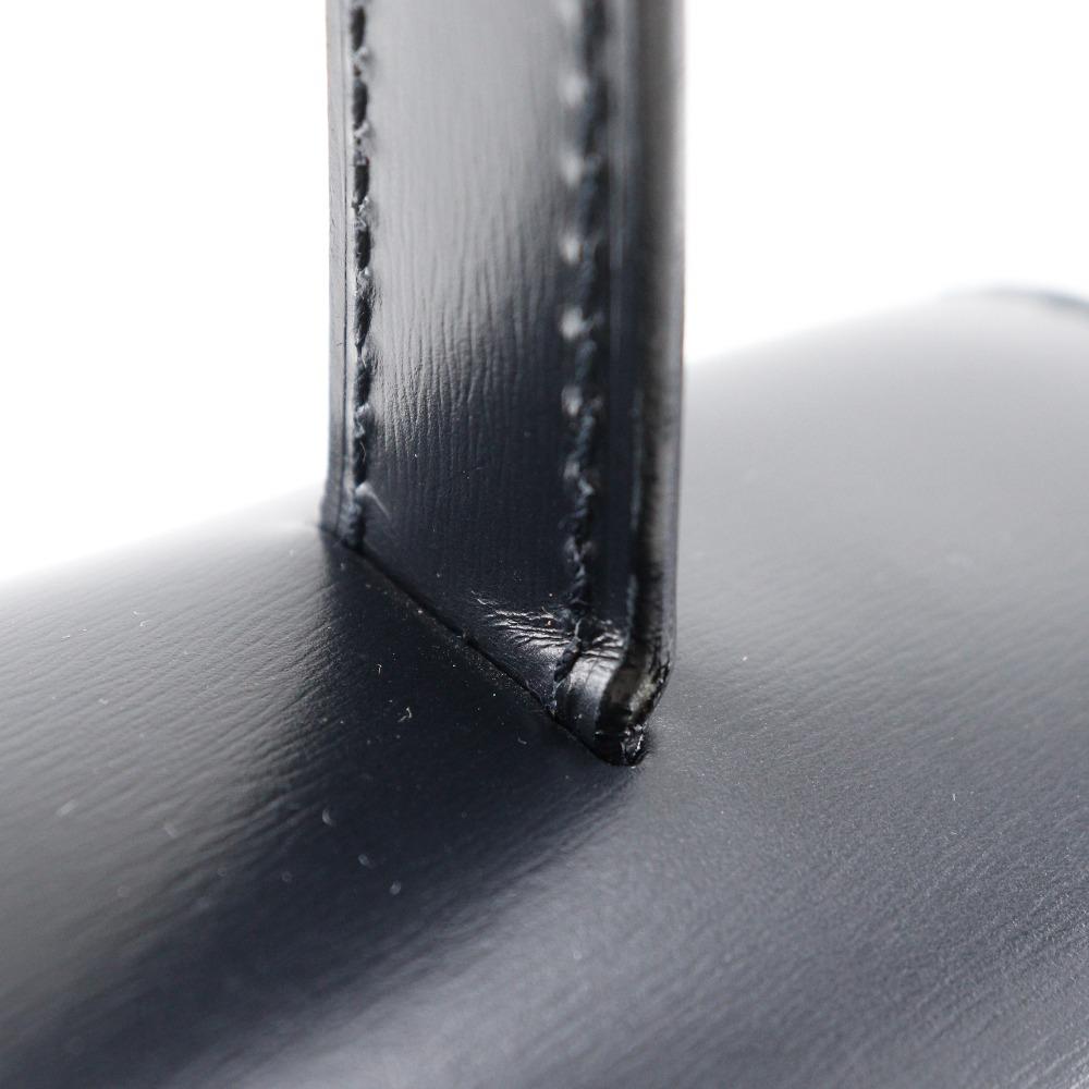 Cartier Sapphire Line Handbag One Handle Black Calfskin Women Used