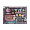Para Brinquedo Casa de Bonecas Cozinha Realista Portátil Multifuncional Eletrônico Microondas Música&Luz para Crianças Criativas Presente Rosa