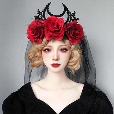 Halloween Schleier Haarband DIY Dekorativ Ausgefallen Verkleiden Gothic Kopfschmuck Kopfschmuck für Partyzubehör
