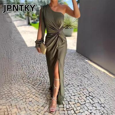 JPNTKY Women's Fashion Summer Spring Solid Color Print Casual Dresses