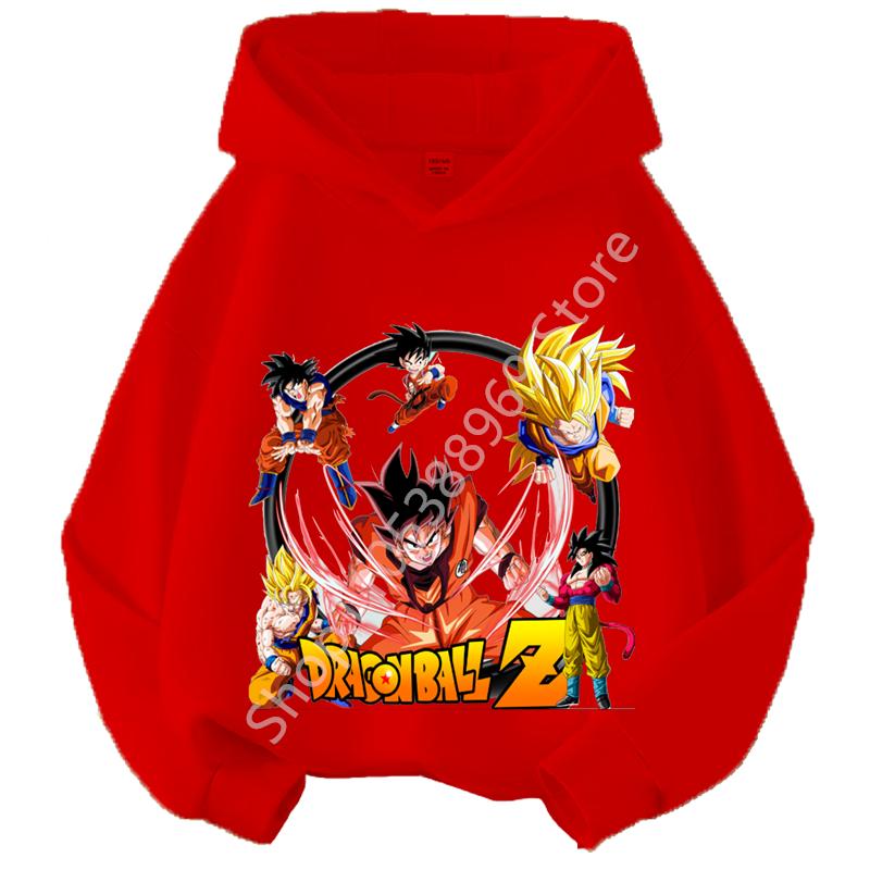 Dragon Ball Chibi Characters Kids Hoodie 100-160 Size 3-12 Years Boys Casual Sporty Children's Sweatshirt