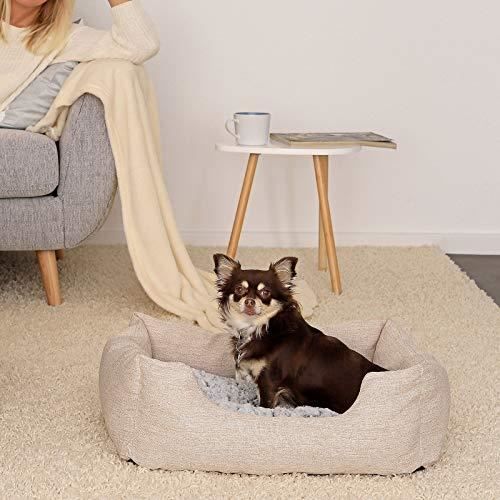 Lit pour chien - dibea - db00730 - beige - 60 x 50 cm - coussin réversible