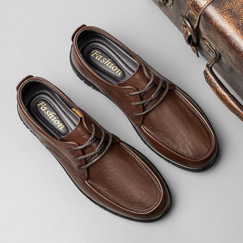 Mens Genuine Leather Casual Shoes Soft Sole Walking Shoes  Man Oxford Shoes Lightweight Sneakers Fashion Hot Sale Derby Footwear