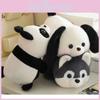Flip Rabbit Dog Plush Toy Cartoon Duck Panda Husky Stuffed Doll Decoration 32cm