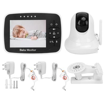 3,5-Zoll Baby-Video-Monitor Nachtsicht 2-Wege-Gespräch Wiegenlied Sicherheit Babykamera mit Temperatur