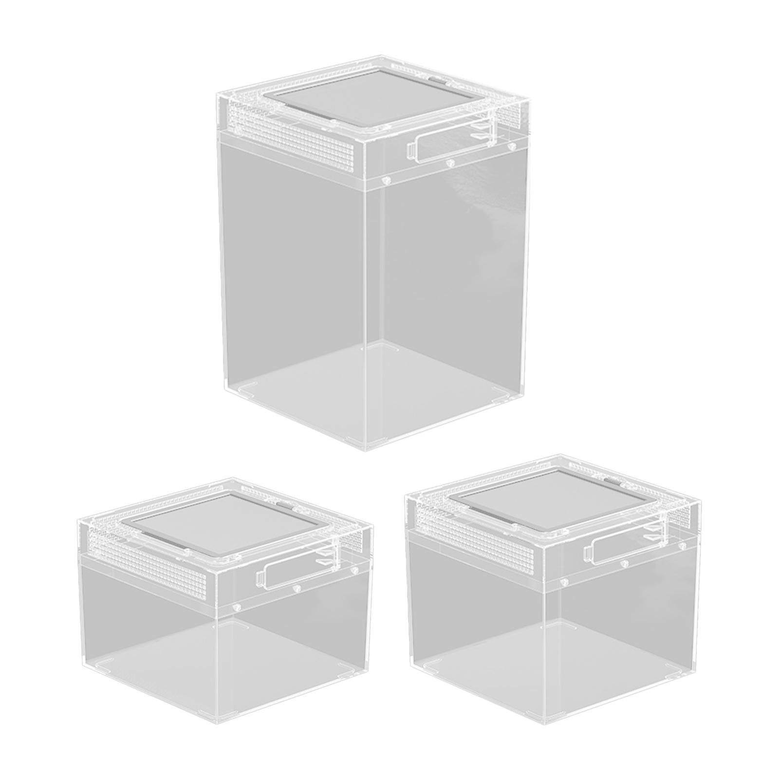 Террариум для рептилий Террариум для черепахи Прозрачная клетка для рептилий Коробка для кормления рептилий для черепахи, змеи, террапина S