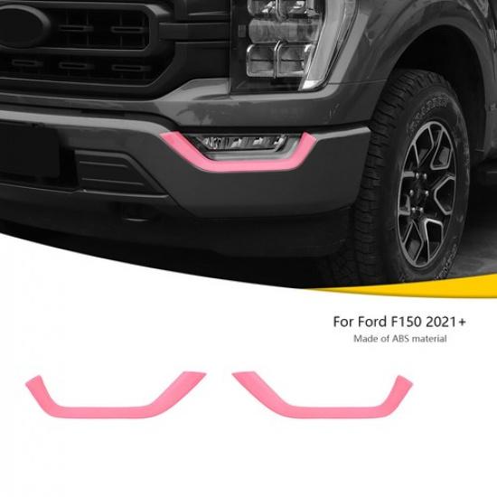 Front Fog Light Lamp Eyebrow Cover Trim Decor For Ford F150 21+ Pink Accessories