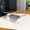 Luxury Brand Fashion Sexy Cat Eye Sunglasses Rimless Women Men Designer Sun Glasses Gradient Shades Uv400 Oculo Eyewear