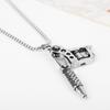 Tattoo Machine Shape Geometric Pendant Necklace With Alloy Charm For Travel Gifts