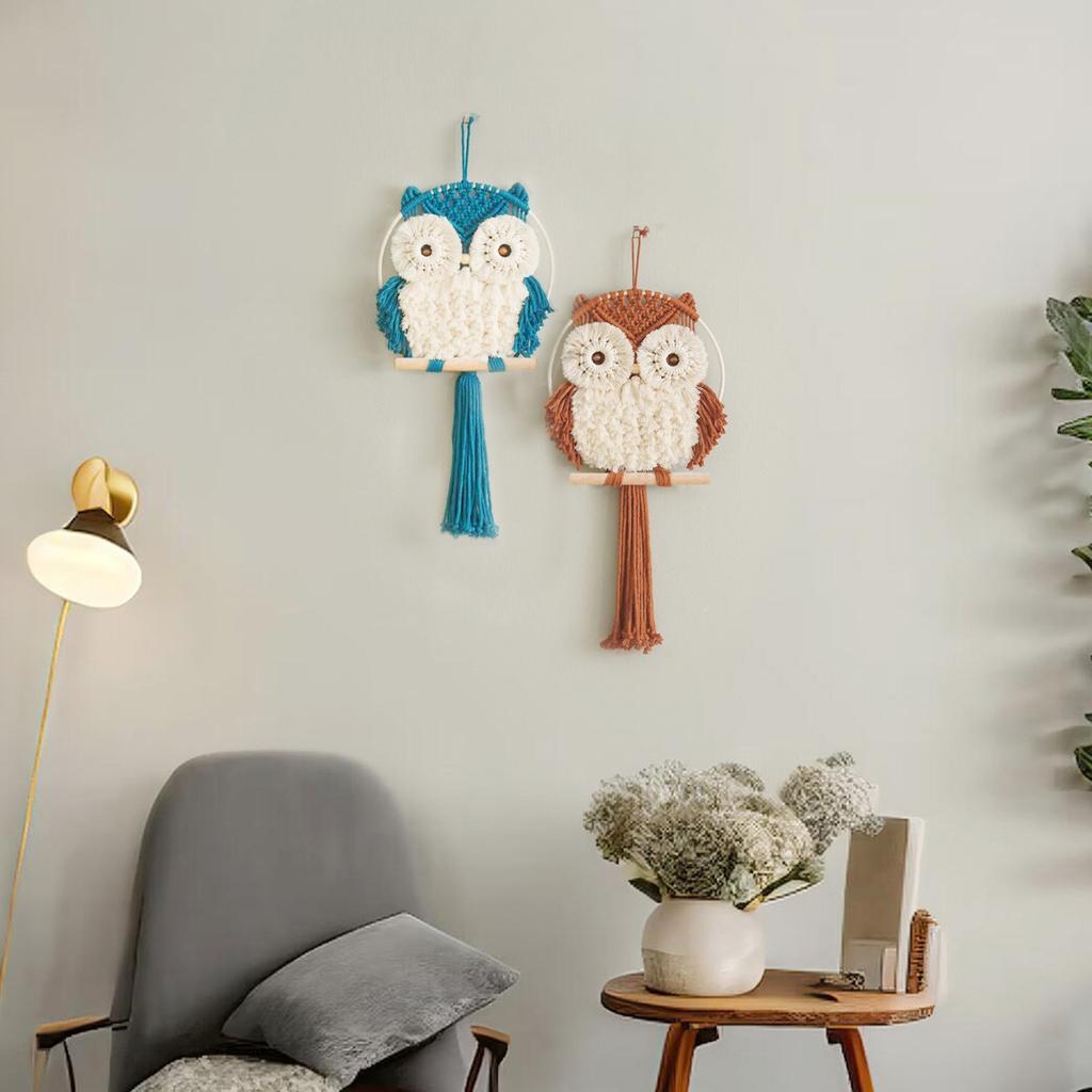 1pc Creative Home Wall Decor Tapestry Wall Decor Hand-woven Owl Tapestry Suitable for Gifts to Friends and Family