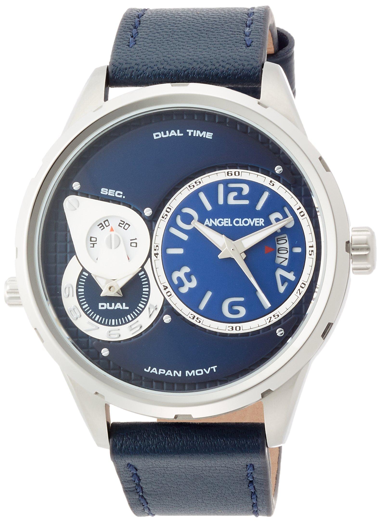 

Angel Clover Duel Navy Нержавеющая сталь Кварцевые Официальные Мужские Часы, Циферблат, Сталь, Механизм, 47мм, Гарантия, DU47SNV-NV синий
