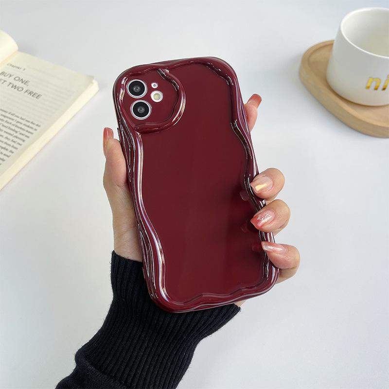 Transparent Solid Color Silicone Mobile Phone Case For Iphone16Promax Fine Hole Cream Wind Apple 17 Anti-Drop 14 Soft