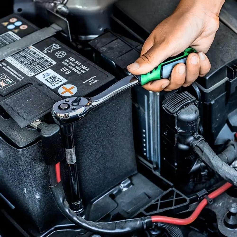 Cr-V Ratchet Wrench Set 1/4" 3/8" 1/2" Auto Repair Spanner Tool Socket Tray Tool  Tool Storage