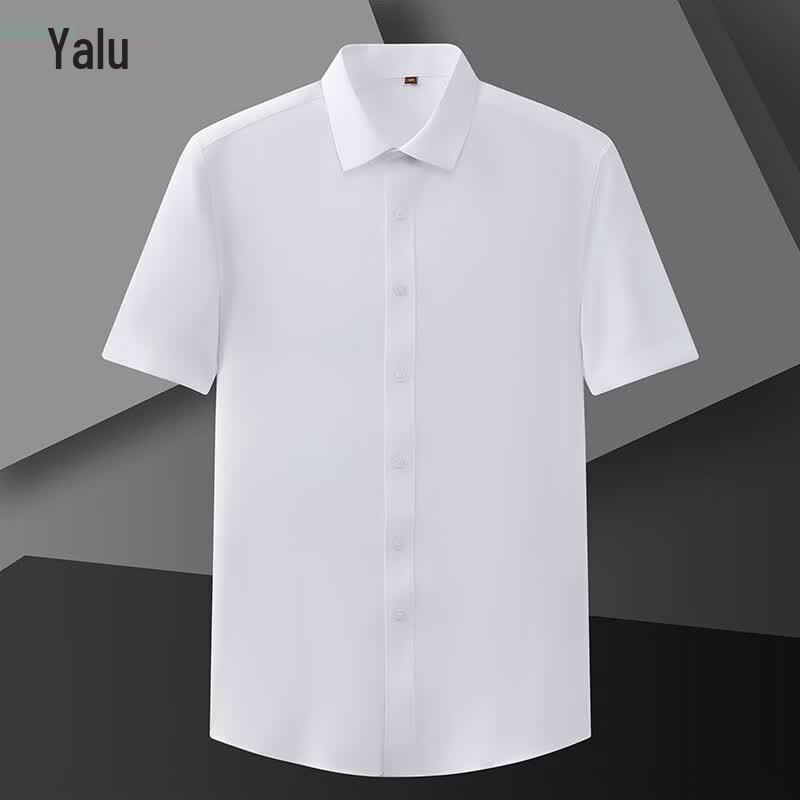 Yalu Men s Ice Silk Stretch Short Sleeve Business Casual Shirt XL